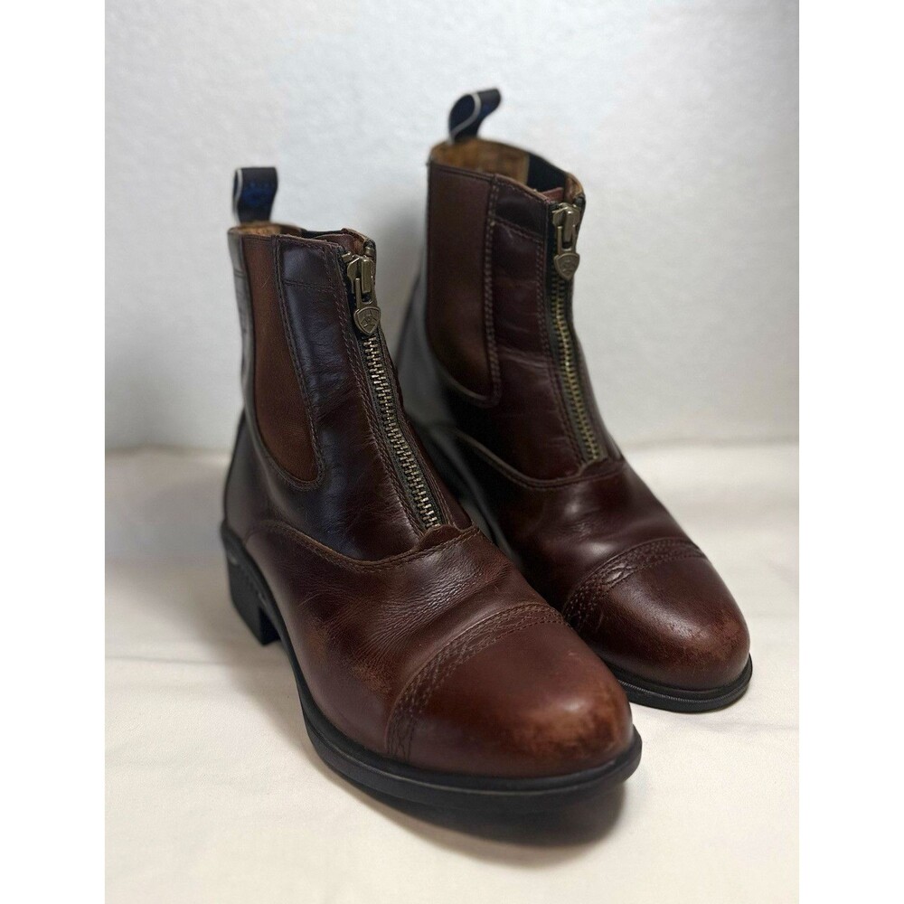 Ariat 54426 Women’s 7B Brown Leather Front Zip Paddock Equestrian Riding Boots